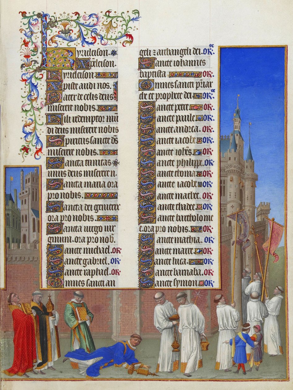 Les Très Riches Heures du Duc de Berry, Folio 72r - The Procession of Saint Gregory 作： 不明