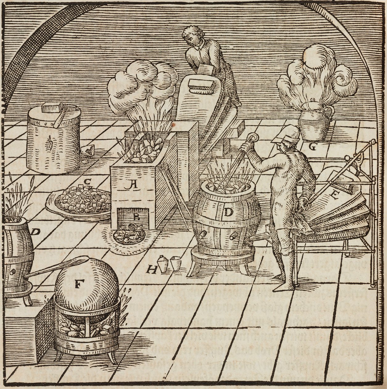 銅の分析装置 - Lazarus Eckerの「Description des minerais et des principales methodes d