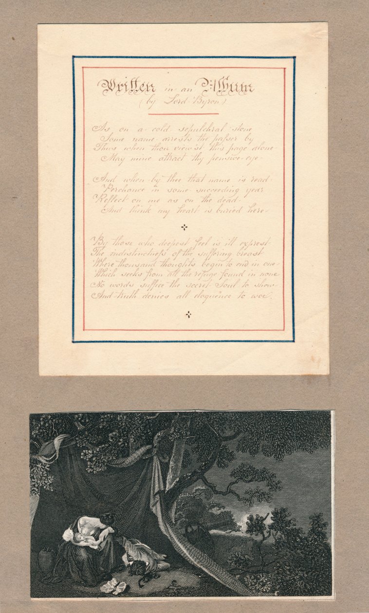 マルタ、c1812のアルバムに書かれた行。 作： 不明