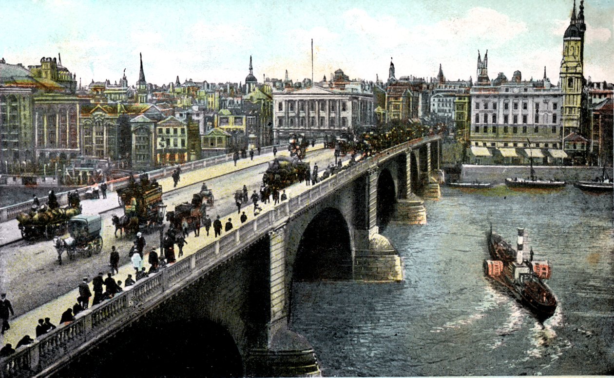 1904年の拡大後のロンドン橋、ロンドン、20世紀 作： 不明