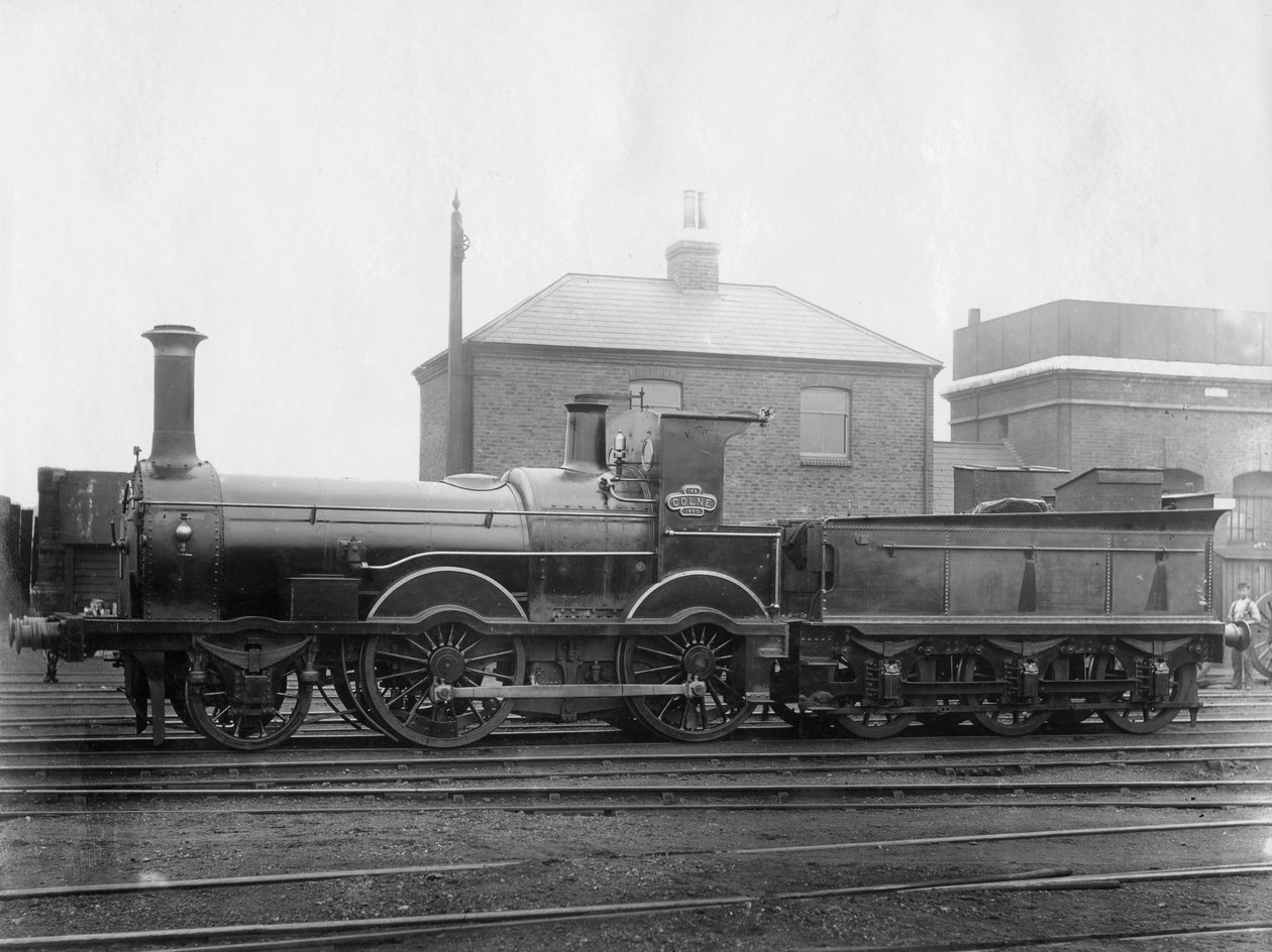 ロンドンとサウスウエスタン鉄道のLSWR機関車No 148、優しさのあるコルネ、c1880 作： 不明