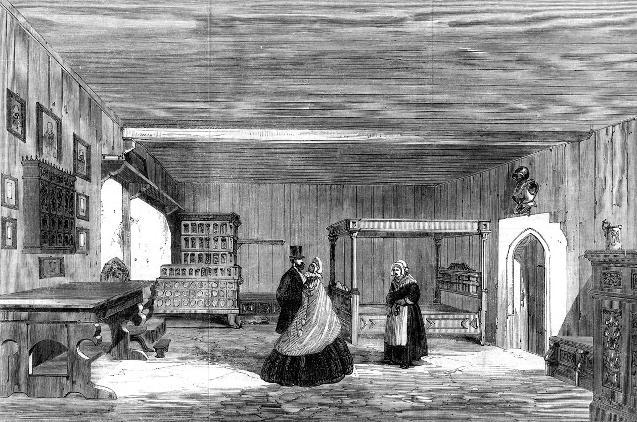 ヴァルトブルク城、ドイツのアイゼナハ、1862年にルターの部屋 作： 不明