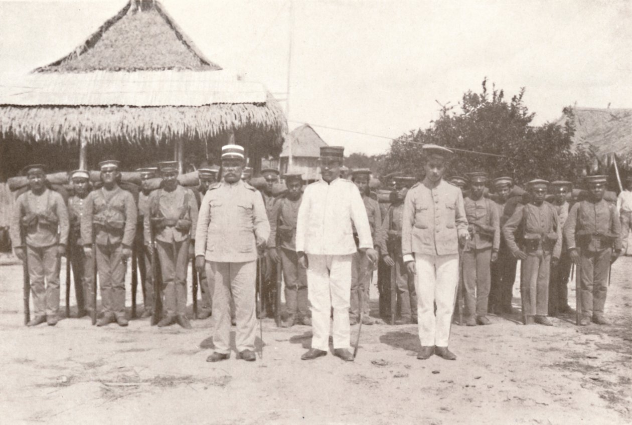 マデイラ-マモーレ鉄道：ボリビアとブラジルの国境：ボリビアの将校と兵士、1914年 作： 不明
