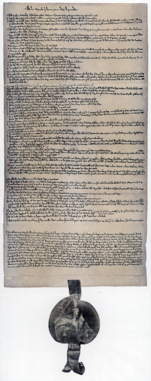 Magna Carta、1215年に最初に発行された英国憲章 作： 不明