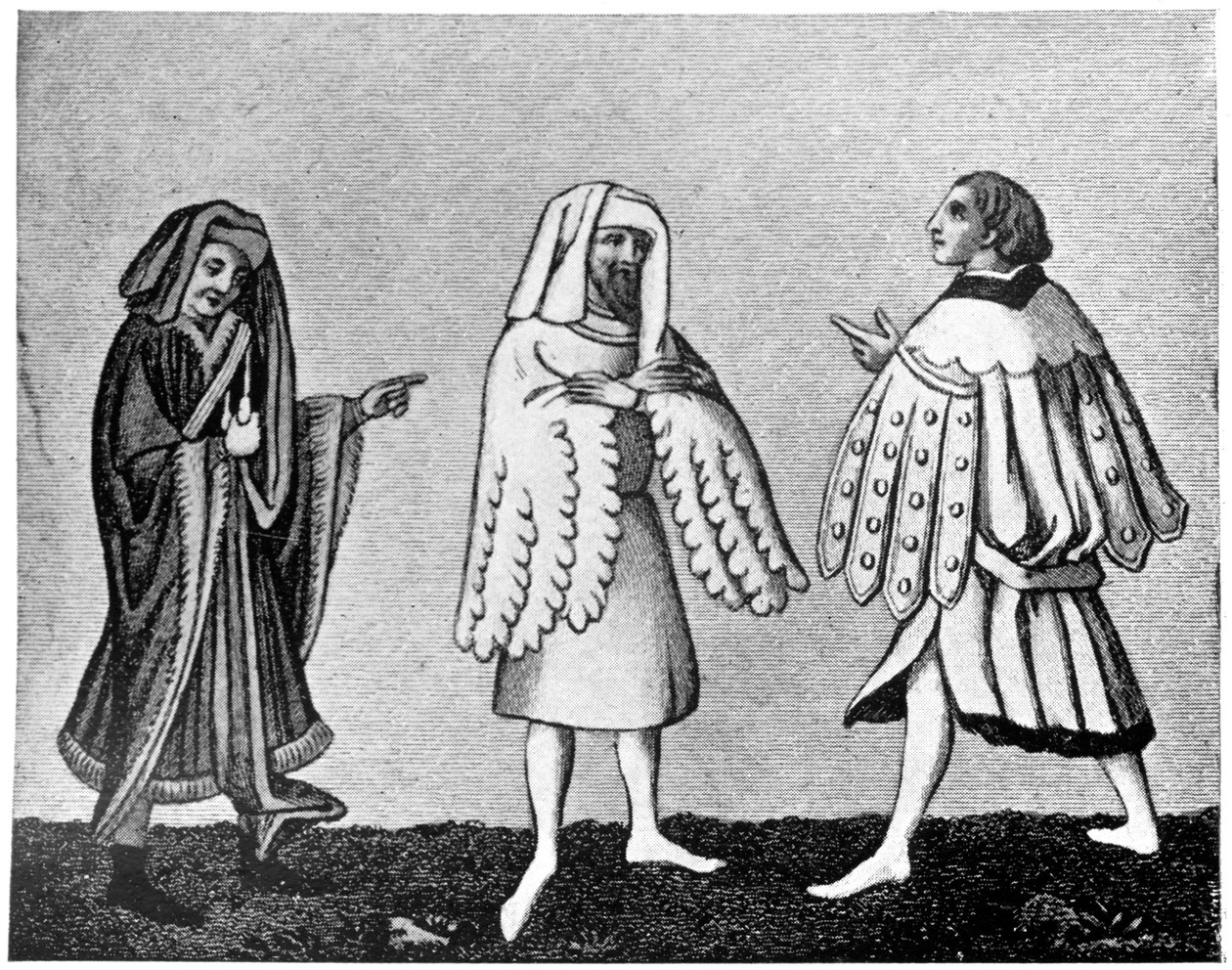 男性のドレス、14世紀、1910 作： 不明