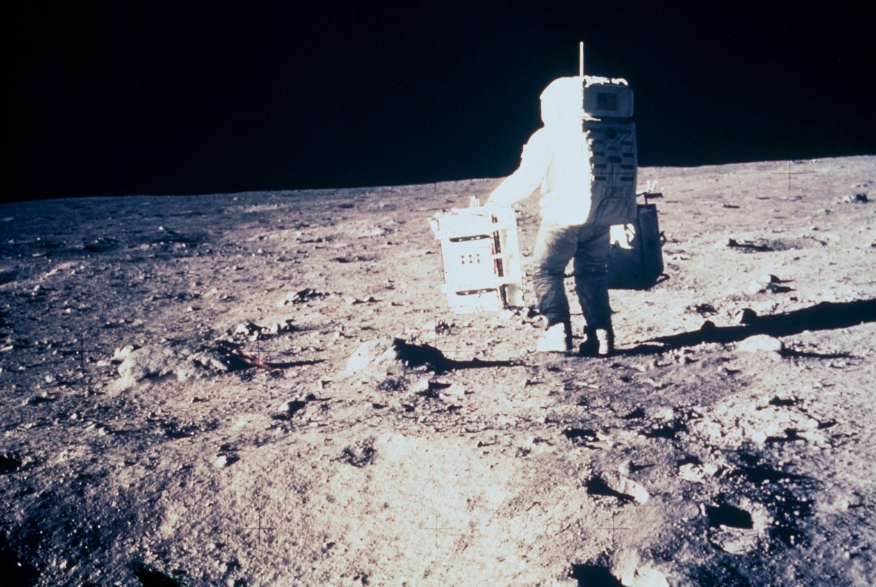有人宇宙飛行、アメリカ、アポロ11号 アポロ11号の宇宙飛行士、エドウィン・オルドリン（Edwin ÔBuzzÕAldrin）、月面にて 作： 不明