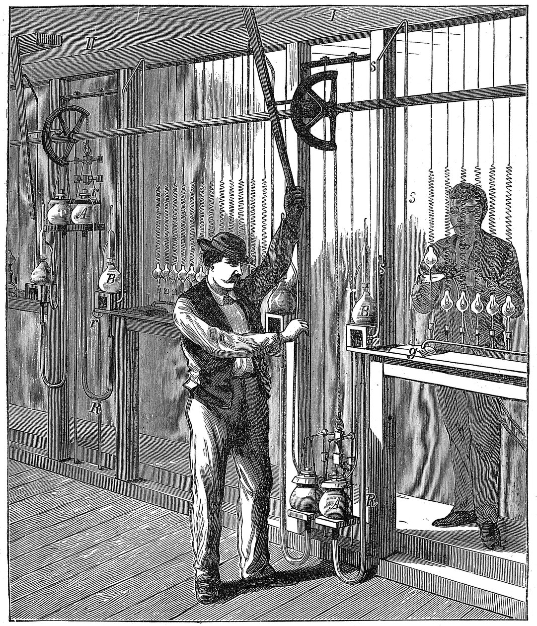 電球の製造、c1883 1896 作： 不明
