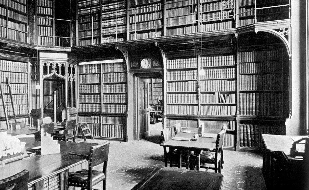 マップルーム、下院図書館、ウェストミンスター宮殿、ロンドン、c1905 作： 不明