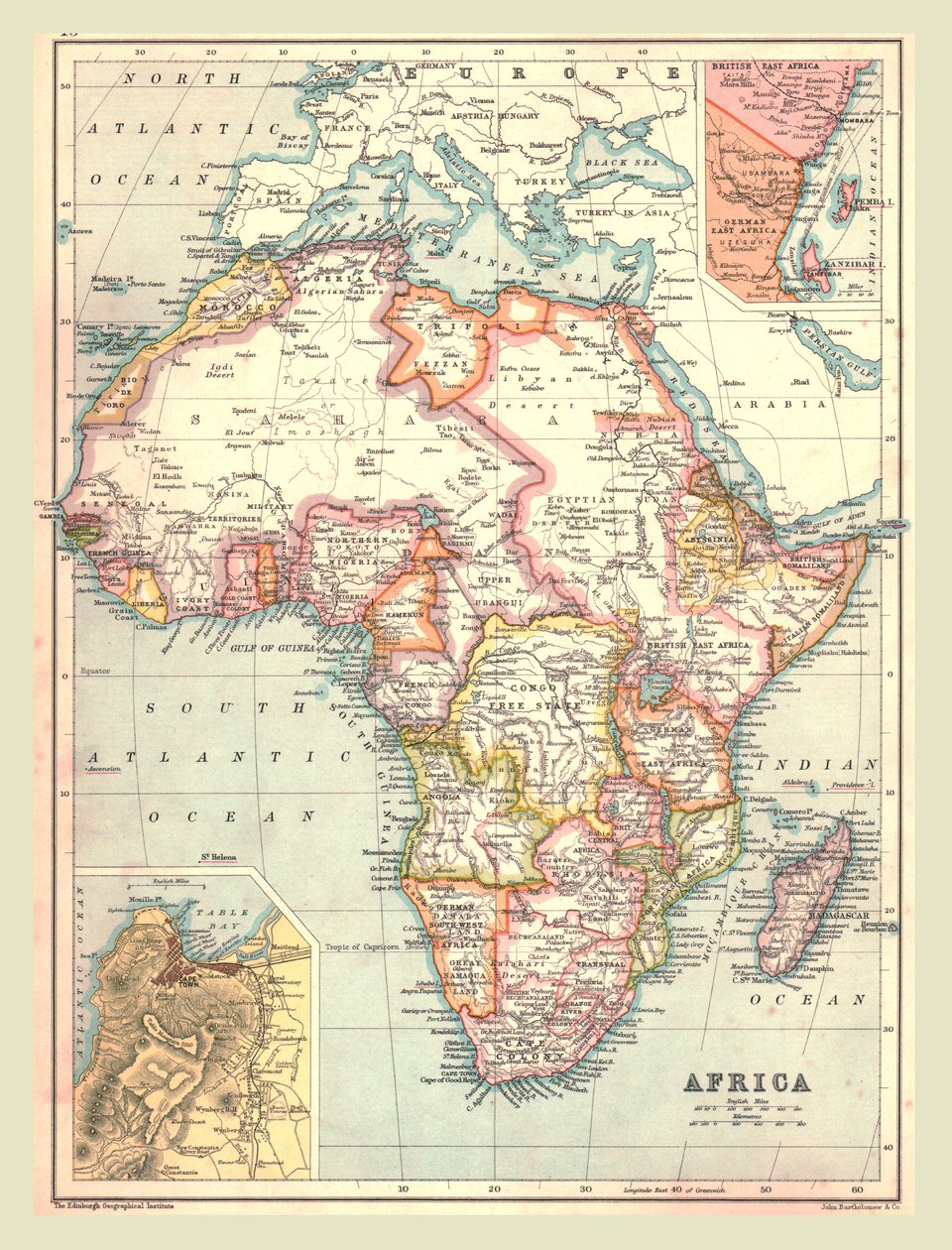 アフリカの地図、1902年。 作： 不明