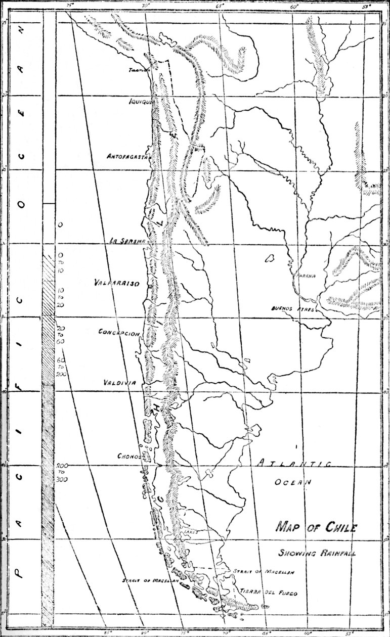 チリの地図、1911年 作： 不明