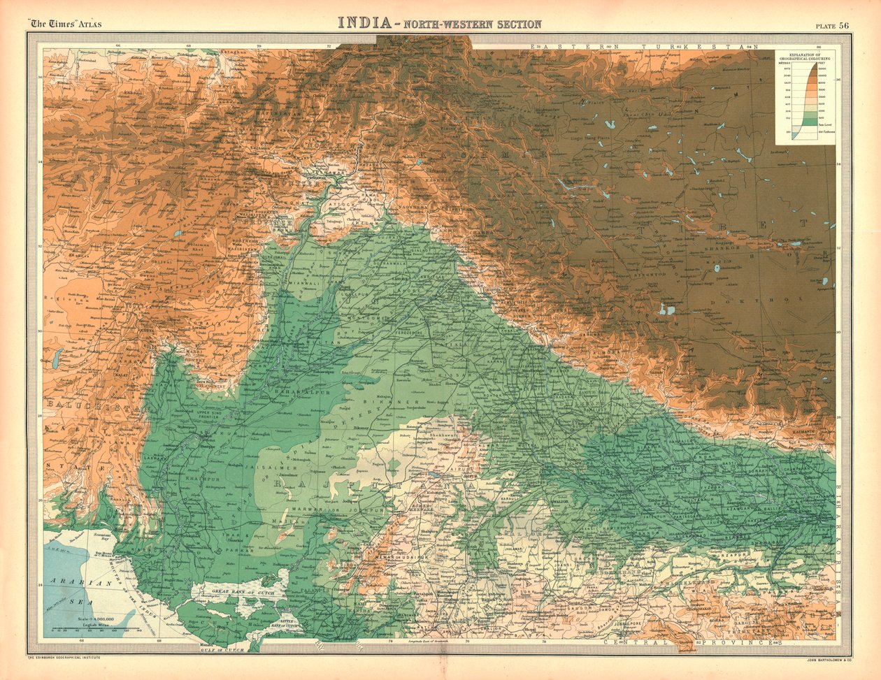 インドの地図-北西部 作： 不明