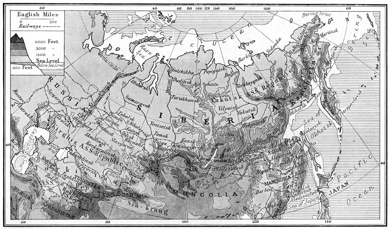 シベリアの地図、c1923 作： 不明