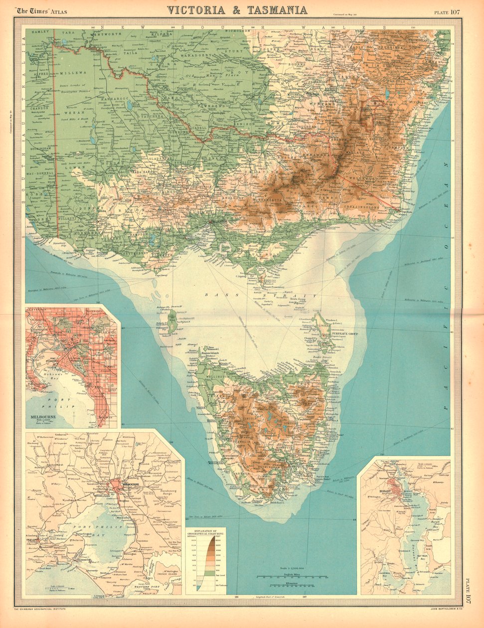 ビクトリアとタスマニアの地図 作： 不明