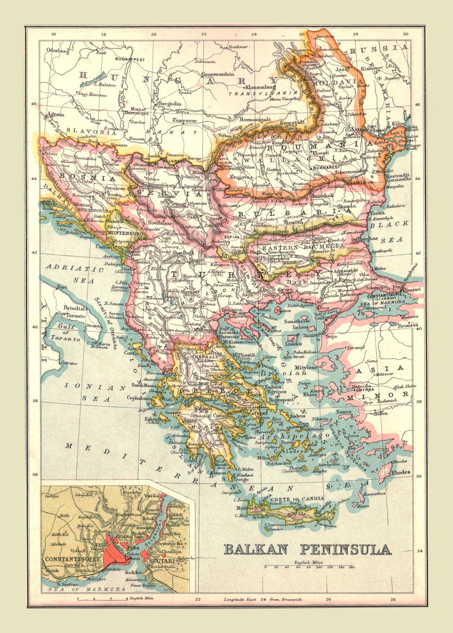 バルカン半島の地図、1902年。 作： 不明