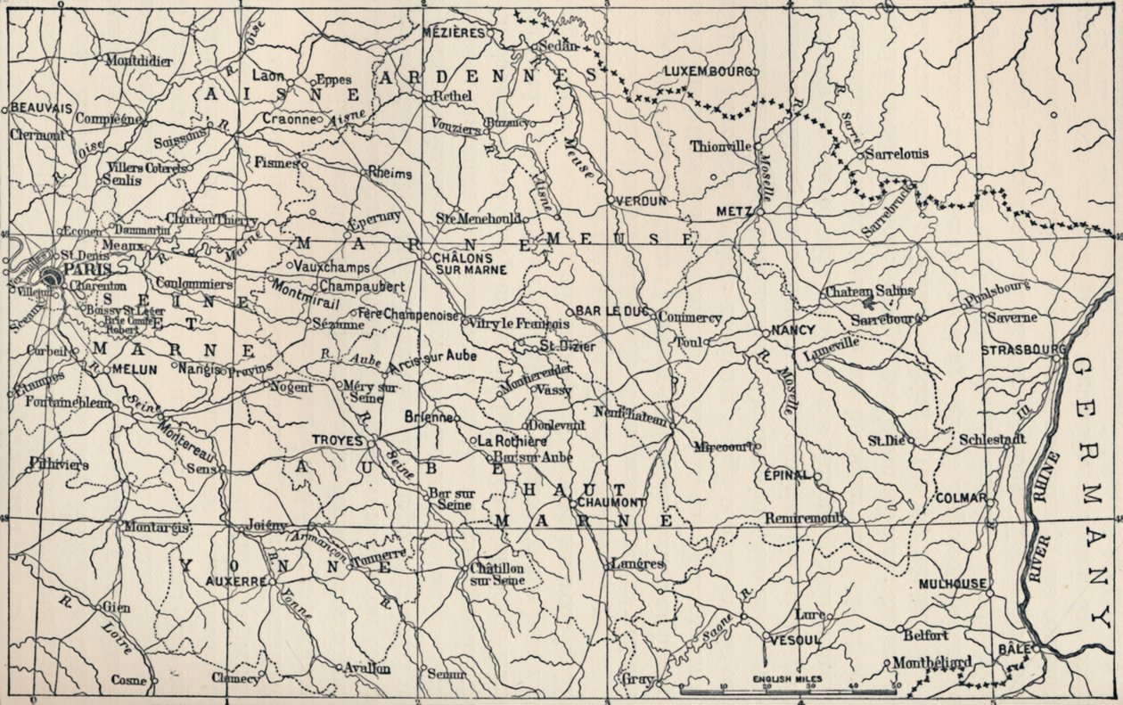 1814年の作戦分野の地図、1896年 作： 不明