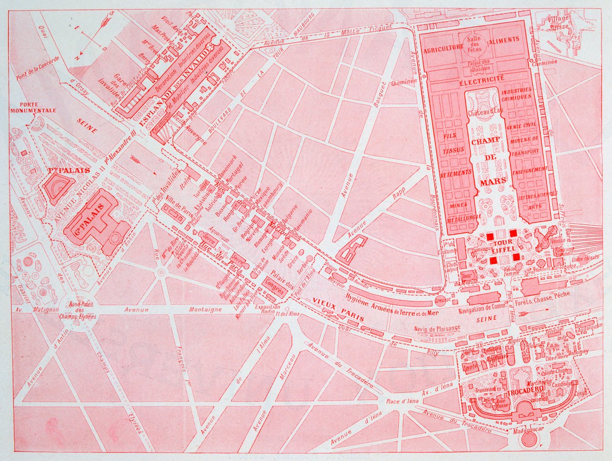 パリ万国博覧会の地図、1900 | 不明