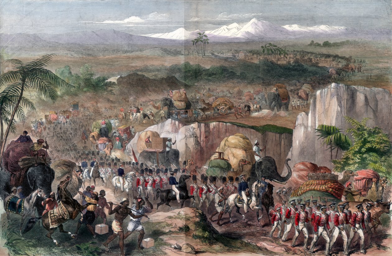 インドの軍隊の行進、1848 作： 不明