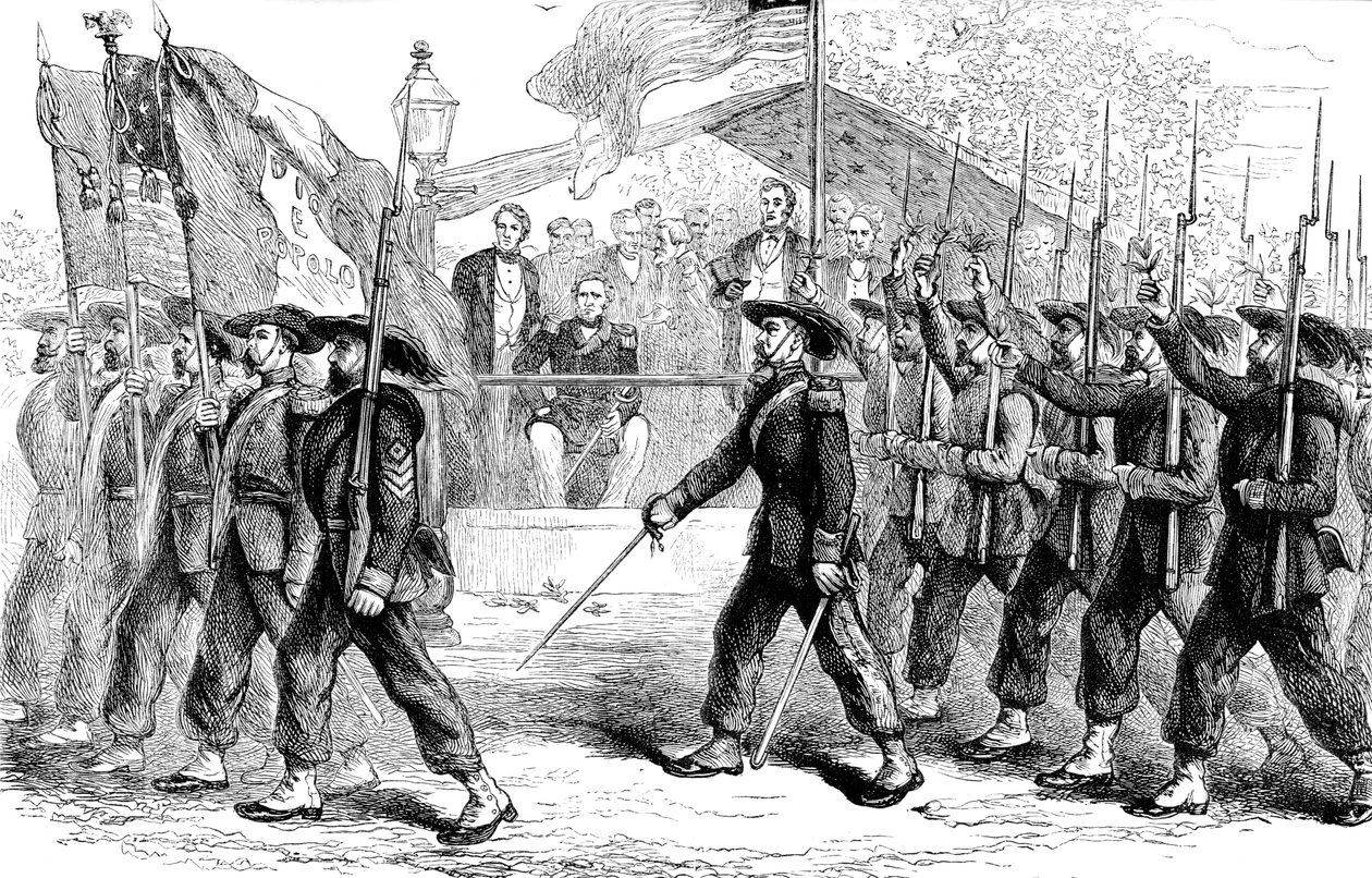 リンカーン大統領前のガリバルディガードの3月の過去、1861-1865年c1880 作： 不明