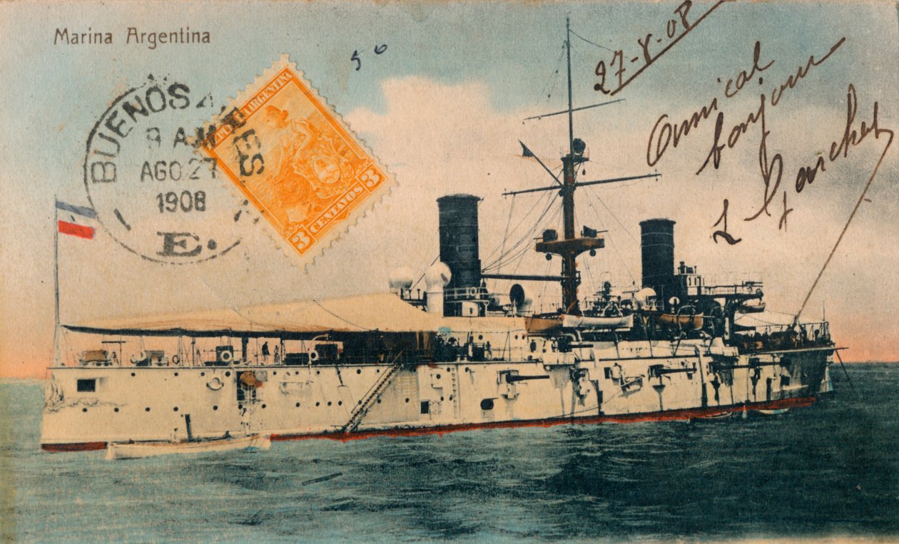 アルゼンチン海軍。戦艦、ベルグラノ、c1908 作： 不明