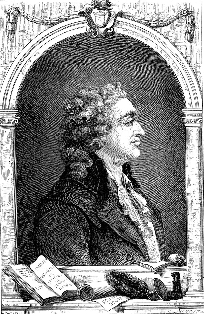 マーキスドコンドルセ1743-1798、フランス啓蒙主義の哲学者および社会学者、1874 作： 不明