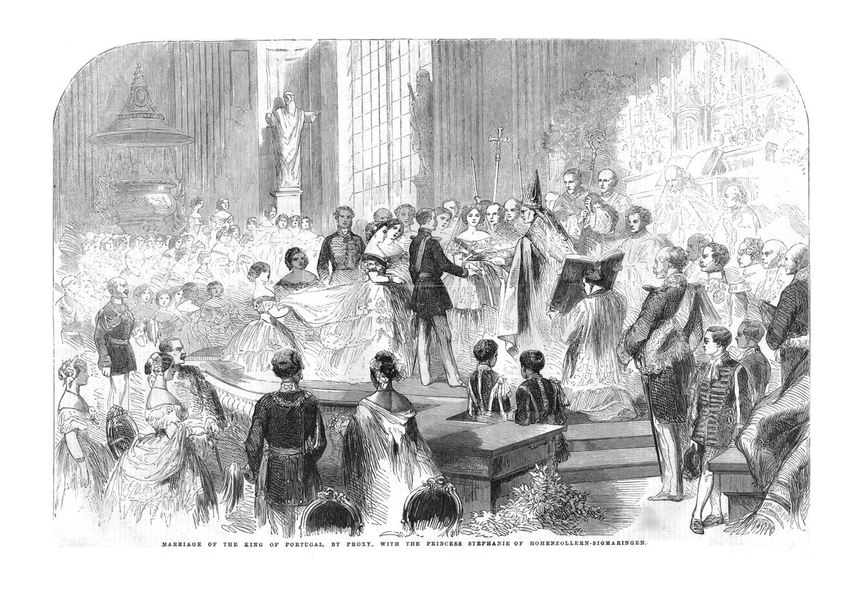 ステファニー王女との代理によるポルトガル国王の結婚、1858年 作： 不明