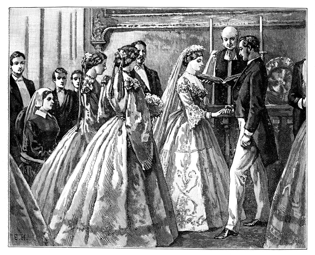 1862年7月1日、19世紀後半のヘッセン大公アリス王女とルートヴィヒ4世の結婚 作： 不明