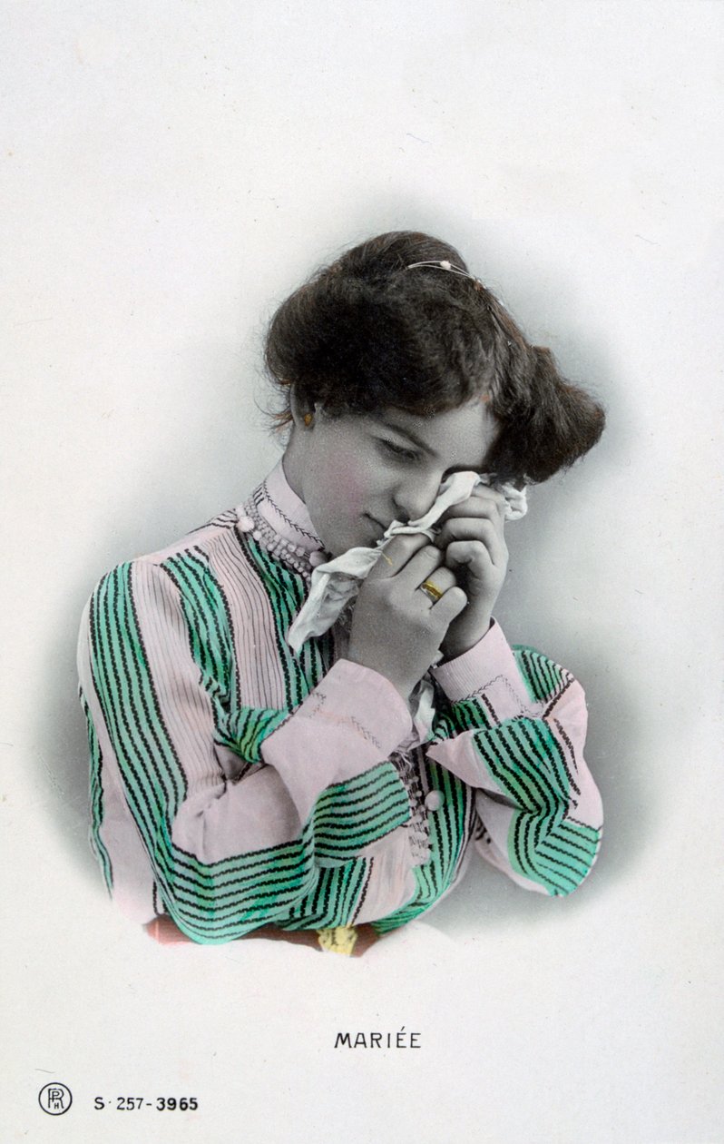 結婚、ヴィンテージのフランスのポストカード、c1900 作： 不明