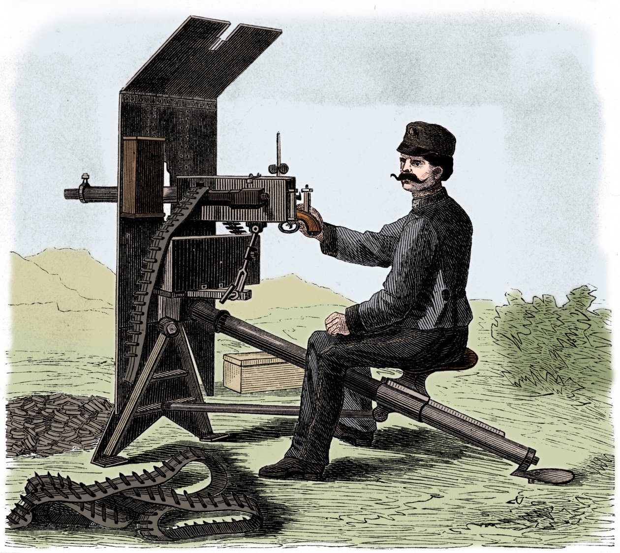 マキシム機関銃、c1895。 作： 不明
