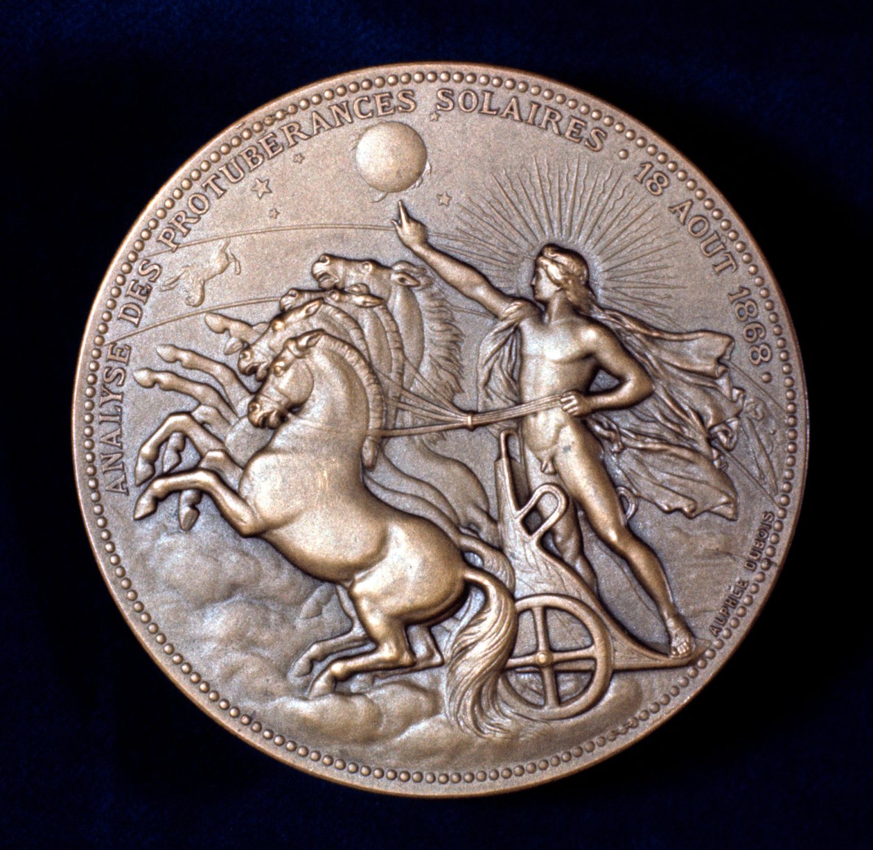 1868年にピエールヤンセンとノーマンロッカー、フランスとイギリスの天文学者を記念するメダル 作： 不明