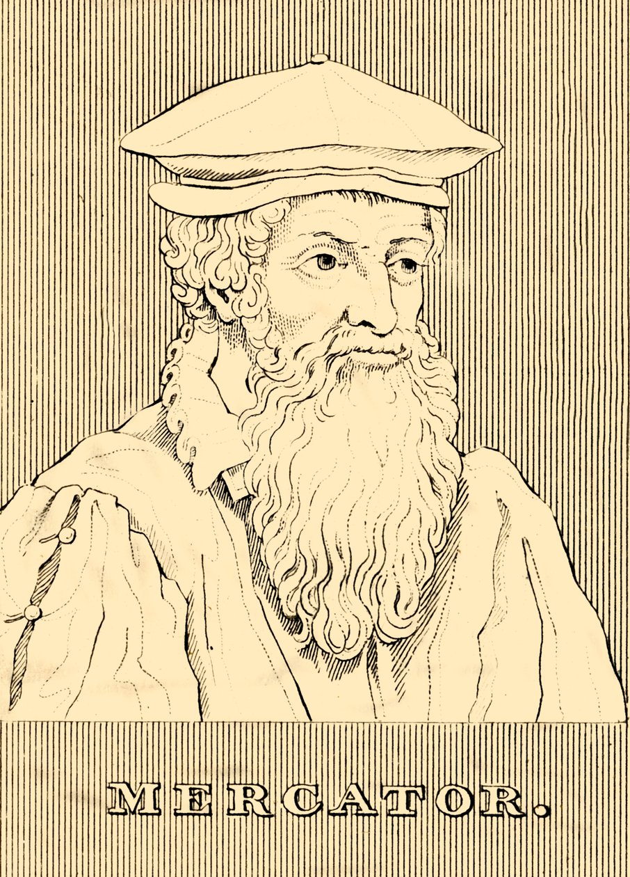 メルカトル、1512〜1594年、1830年。 作： 不明