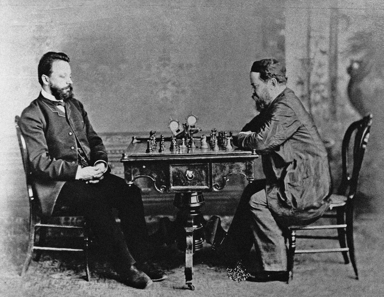 1880年、1880年にハバナでミハイルシゴリン1850-1908とウィリアムシュタイニッツ1836-1900 作： 不明