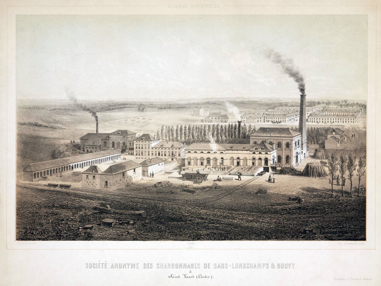 鉱業、石炭 Sars Longchamps & Bouvy Coalmining Co Ltd., ベルギー 作： 不明