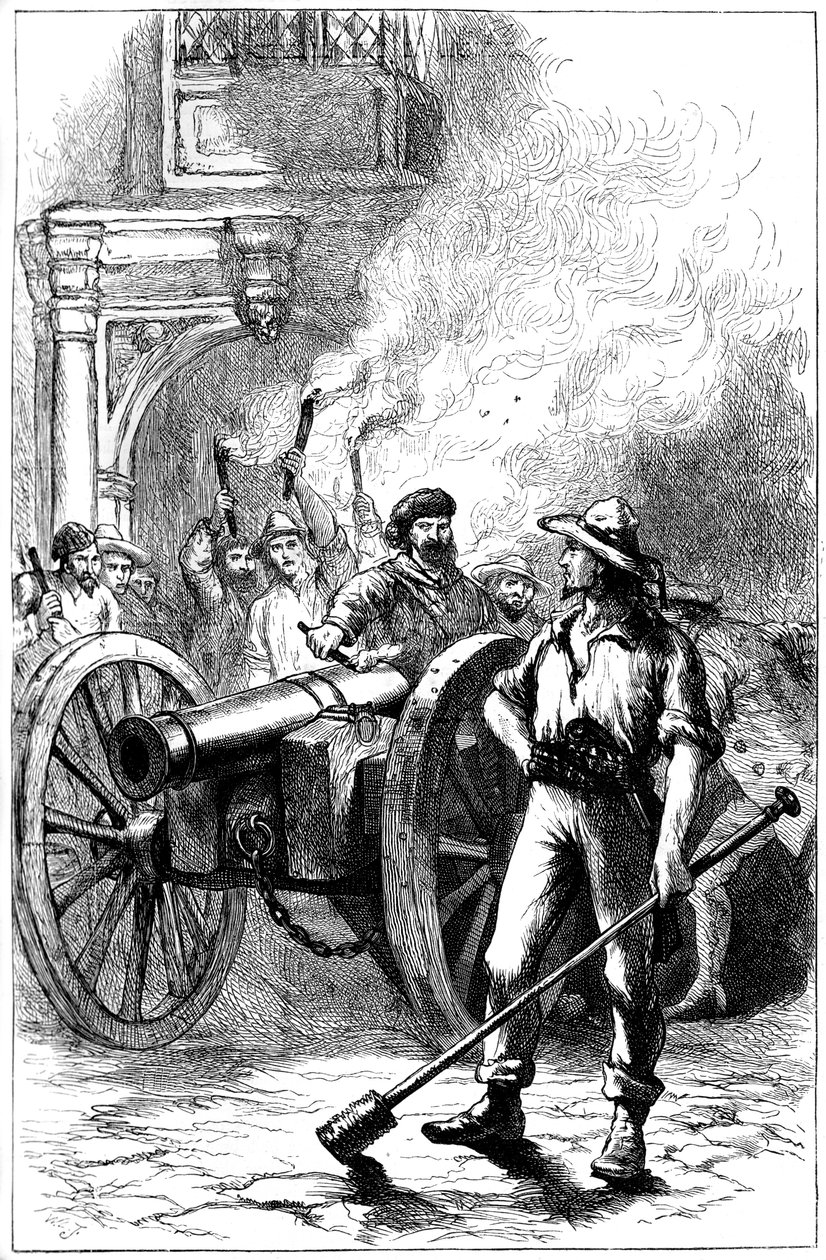 アレクサンダーマクロードが投獄された裁判所の前で暴徒が大砲を発砲、1840年1880年 作： 不明