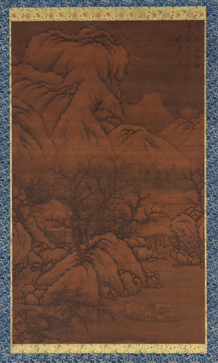 15世紀の明王朝、郭熙のスタイルで、除雪後の山と小川。 作： 不明