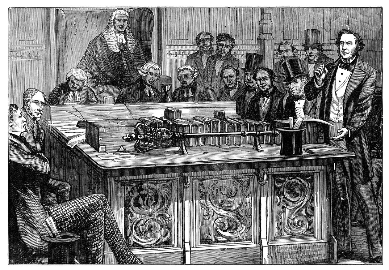 グラッドストン氏がディズレーリス氏を攻撃した最初の予算、1852年 作： 不明