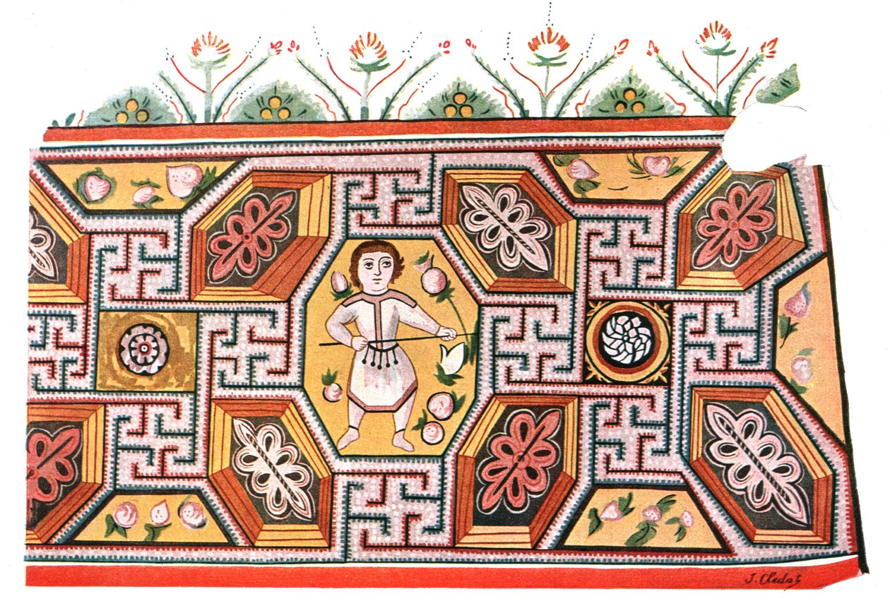 1928年、エジプトのバウィットにある聖アポロ修道院の遺跡の壁画。 作： 不明