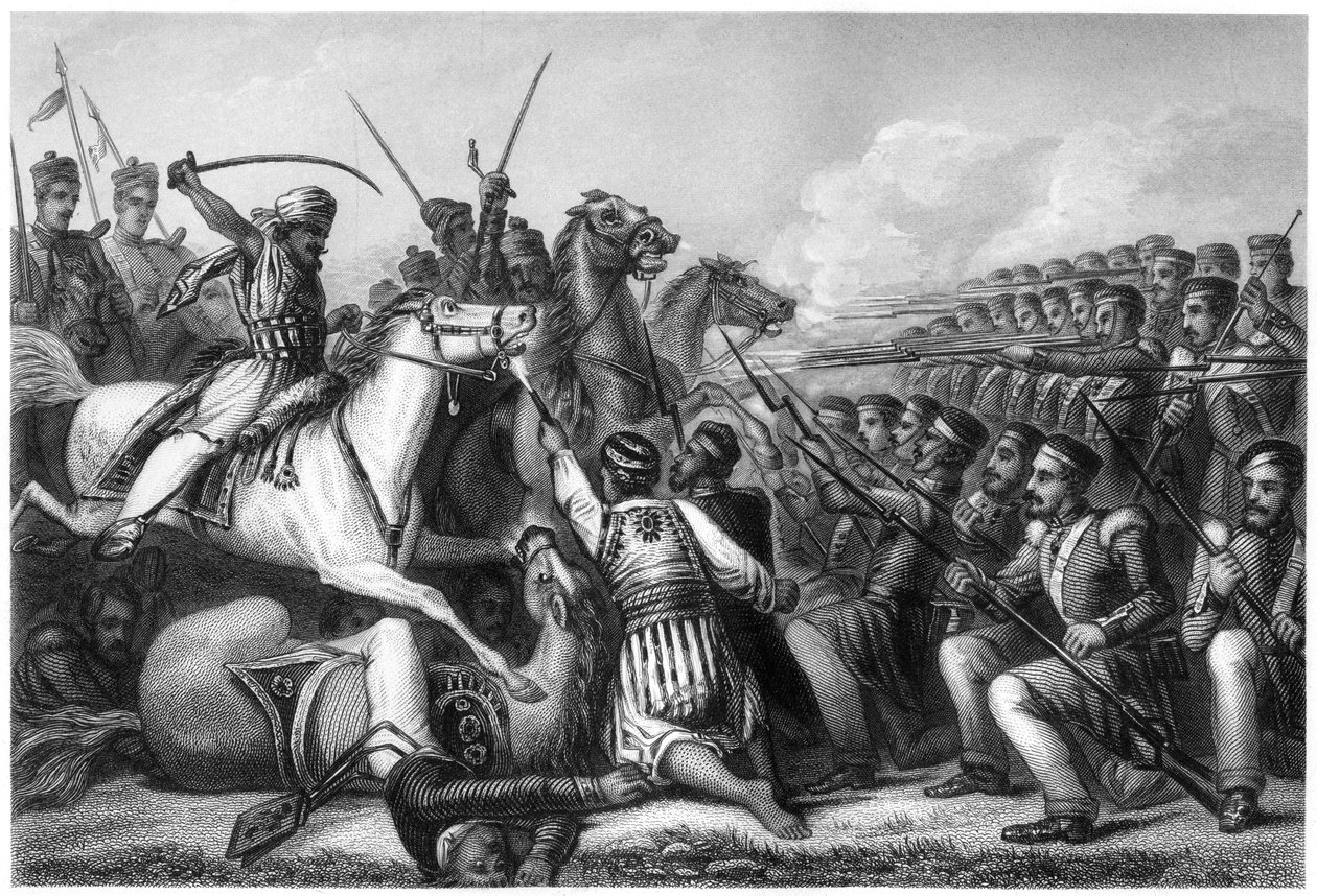 カウントポアの戦いで歩兵広場を攻撃する反逆騎兵、1857年、1860年 作： 不明