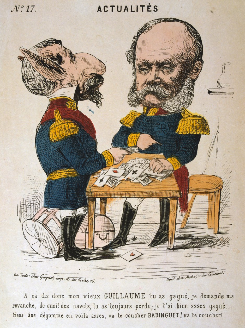 フランスのナポレオン3世とプロイセンのヴィルヘルム1世、普仏戦争、1870年から1871年 作： 不明