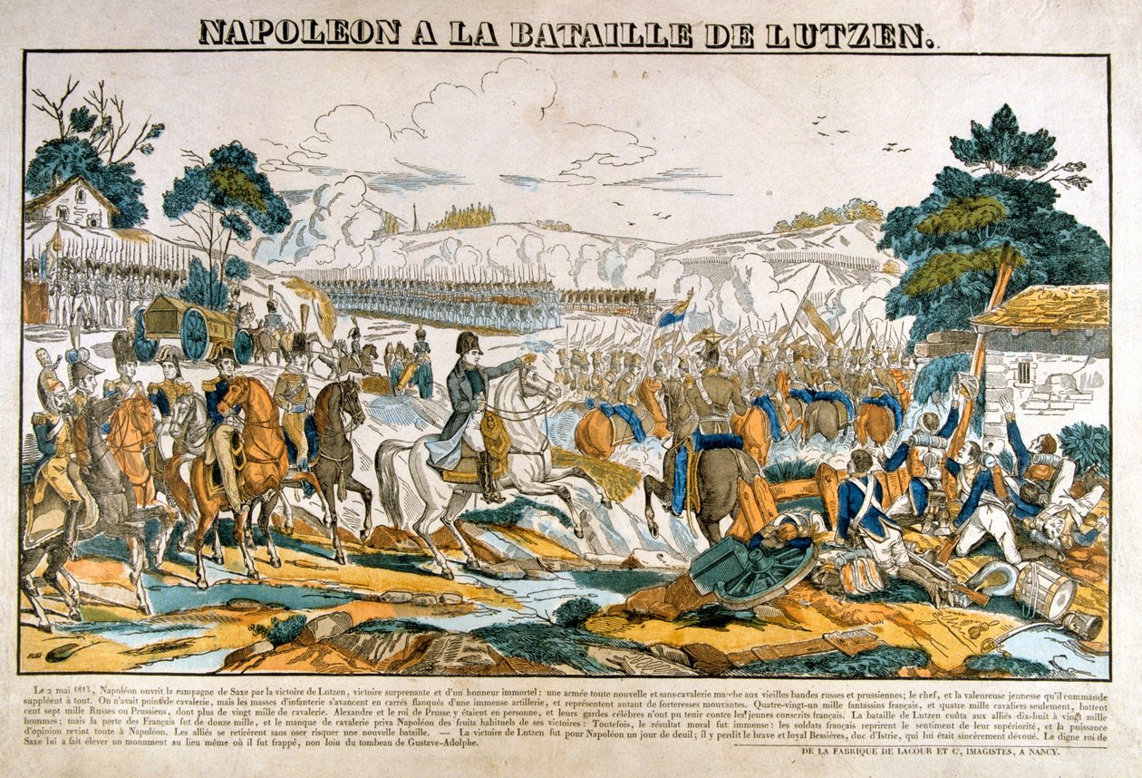 1813年5月2日、ルッツェンの戦いでのナポレオン 作： 不明