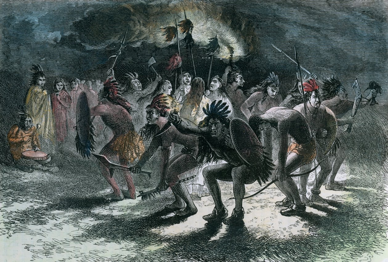 ネイティブアメリカンの頭皮ダンス、c1875 作： 不明