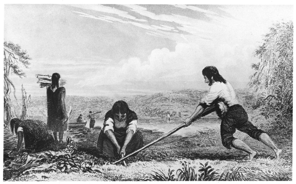1839年、乳房プラウを使用したパタゴニアのチロエ原住民 作： 不明