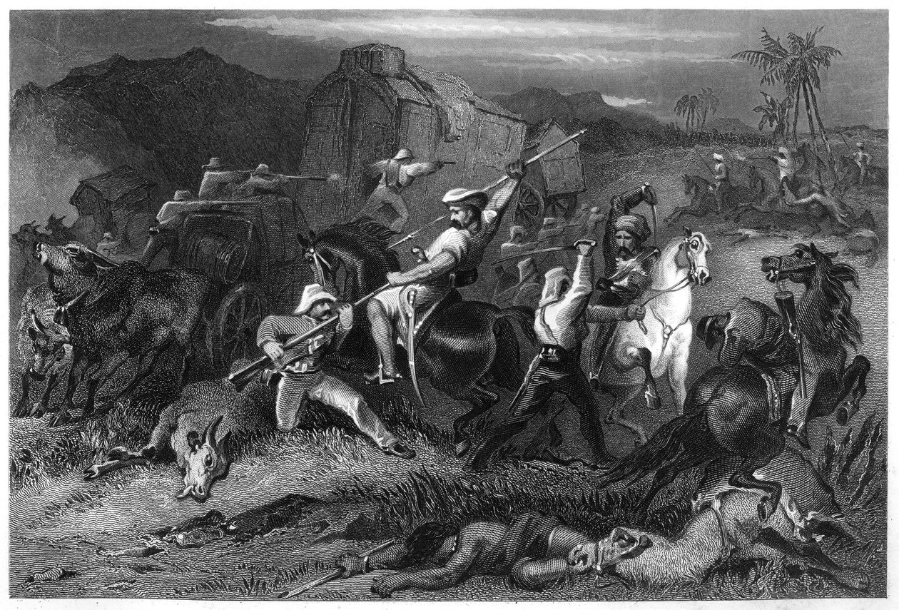 夜の出撃と手荷物ワゴンへの攻撃、1857、c1860 作： 不明