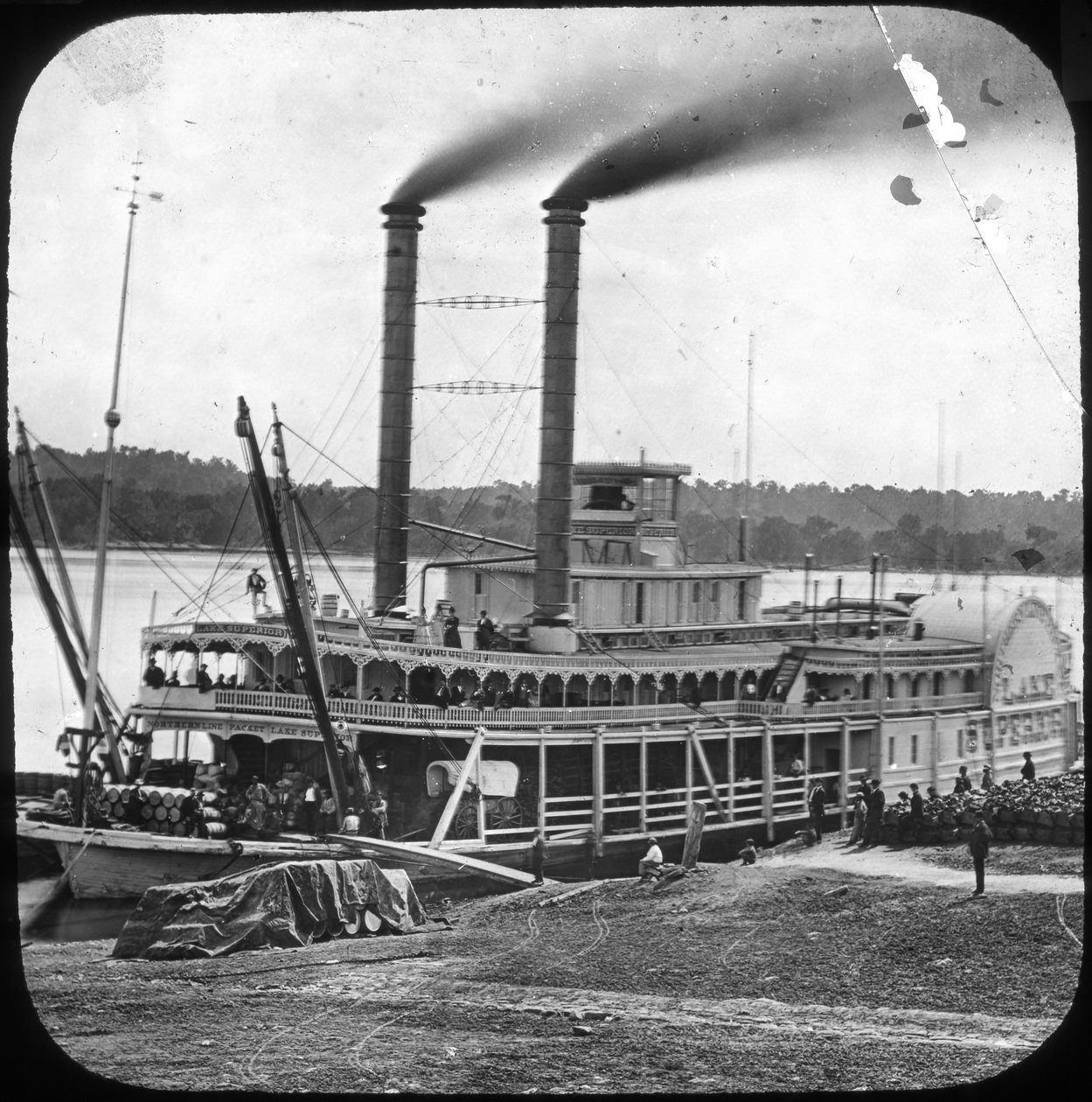 ノーザンラインパケットカンパニーパドルスチーマーレイクスペリオル、米国、c1870s 作： 不明