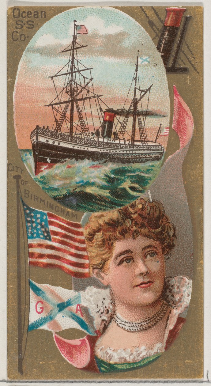 Ocean Steamship Company、Duke ブランド cig の Ocean and River Steamers シリーズ N83 から、1887 年。 作： 不明