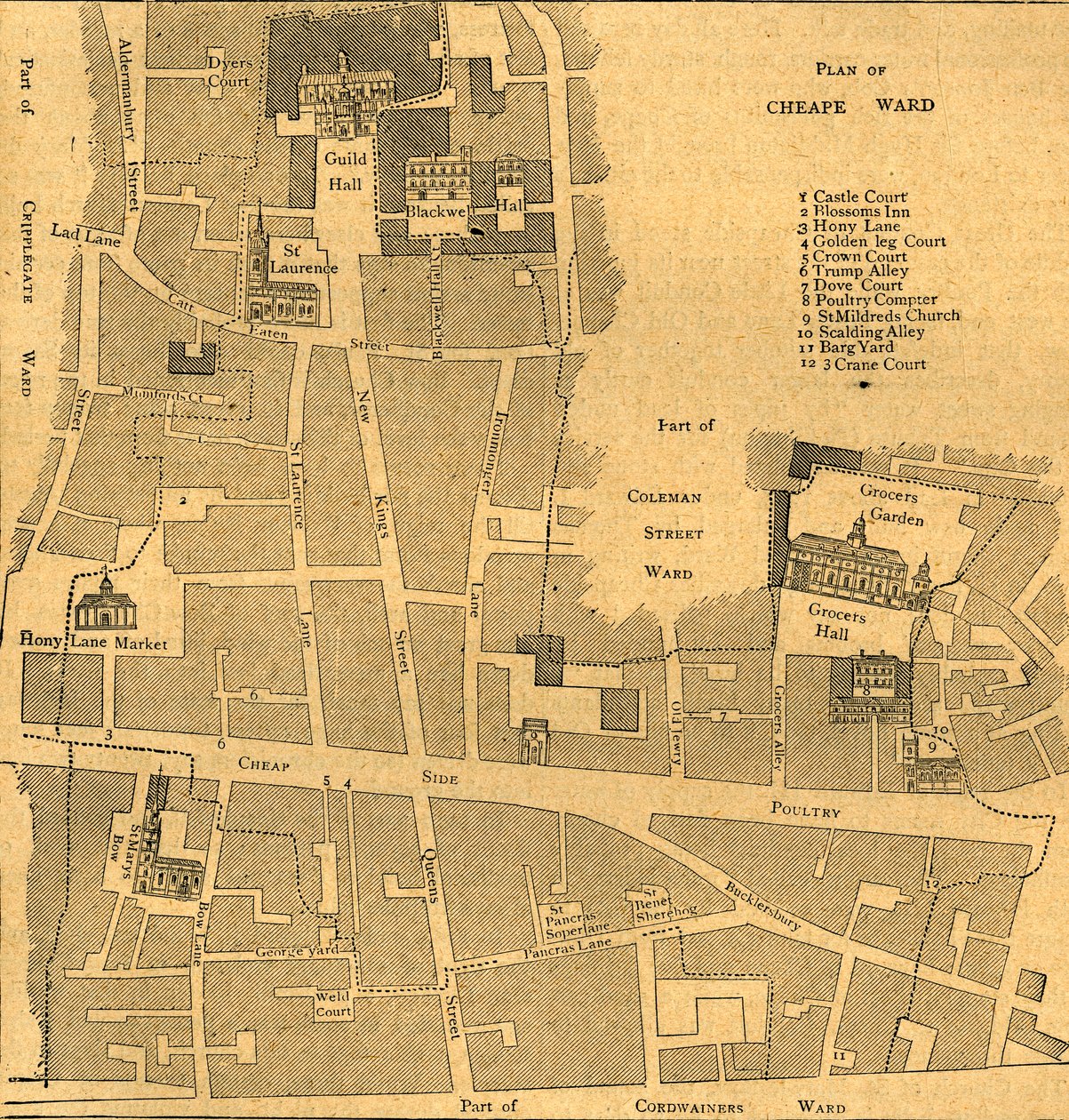 チープワードの古地図-約1750、1897。 作： 不明