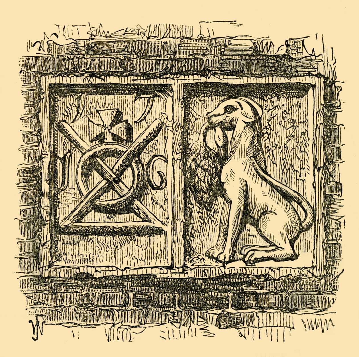 犬とアヒルの古い看板、c1878。 作： 不明