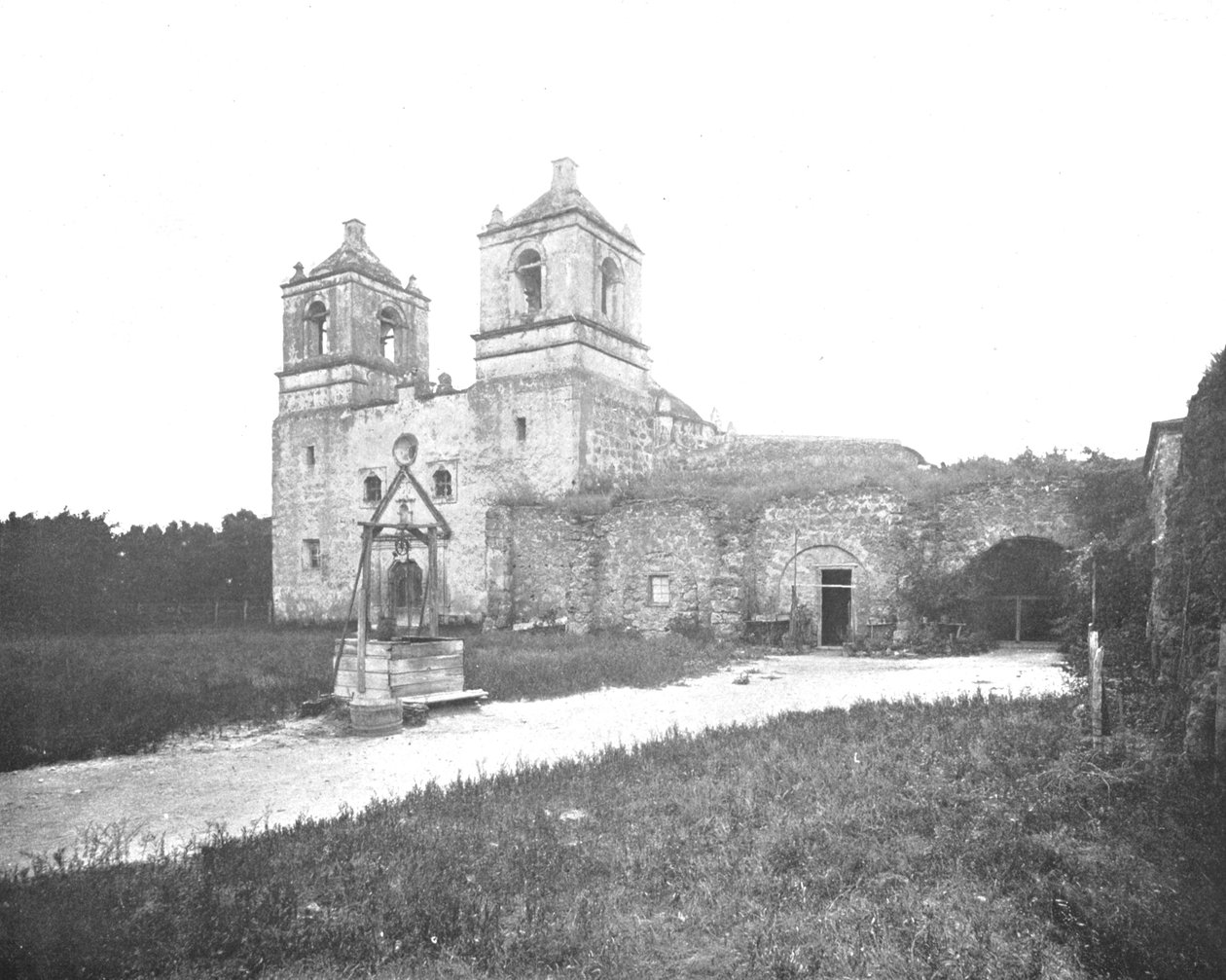 Old Spanish Mission、サンアントニオ、テキサス、米国、c1900。 作： 不明