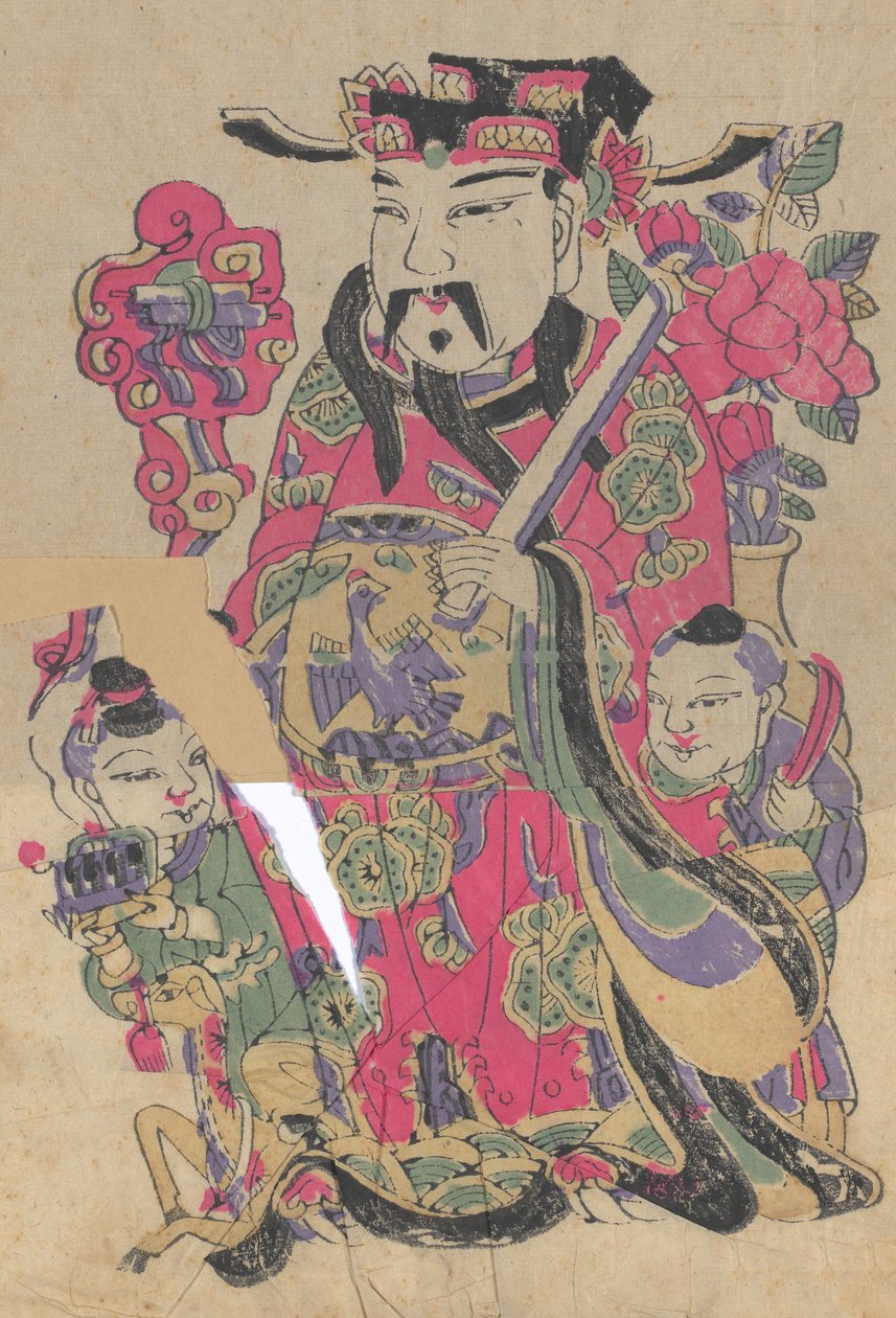 年賀絵を含む135点の木版画、19～20世紀。 作： 不明