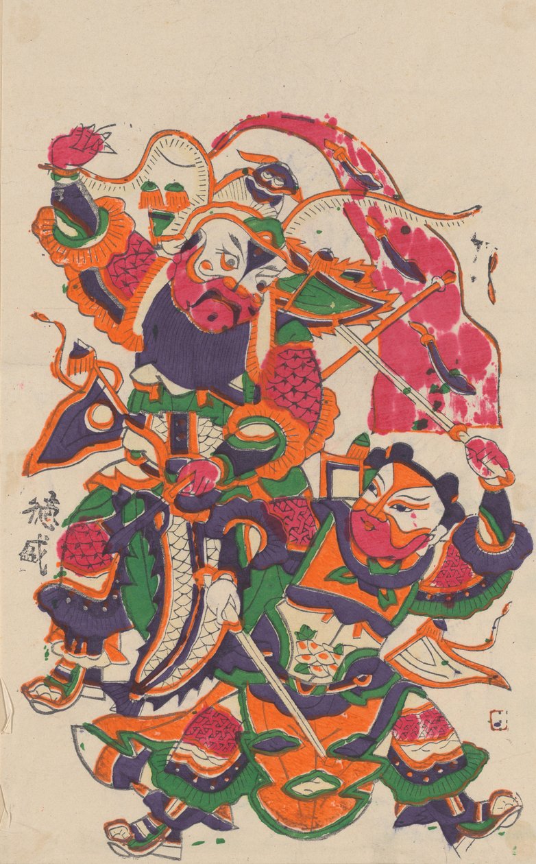 年賀絵を含む135点の木版画、19～20世紀。 作： 不明