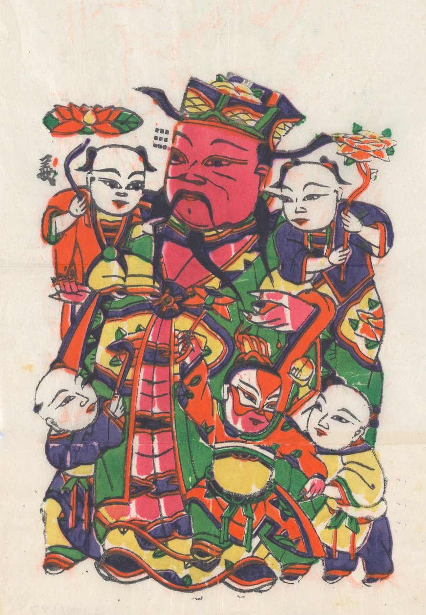 年賀絵を含む135点の木版画、19～20世紀。 作： 不明